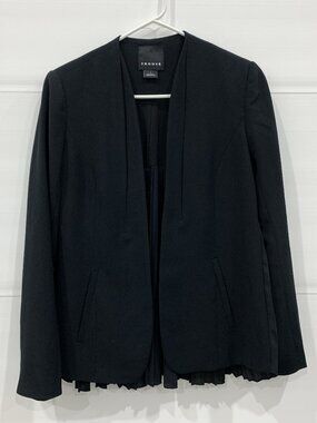 Trouve Black Swing Blazer with Sheer Flowy Back Detail